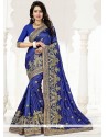 Distinctively Crepe Silk Blue Designer Traditional Saree