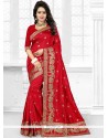 Sumptuous Red Art Silk Designer Traditional Saree