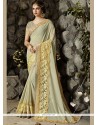 Resham Faux Georgette Saree In Beige