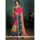 Perfect Net Pink Embroidered Work Classic Designer Saree