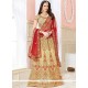 Phenomenal Art Silk Beige And Red Lehenga Choli