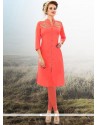 Chic Embroidered Work Faux Georgette Party Wear Kurti