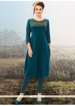 Delightsome Embroidered Work Faux Georgette Party Wear Kurti