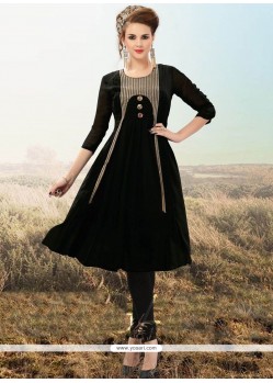 Vivid Embroidered Work Faux Georgette Party Wear Kurti