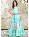Banglori Silk Blue Digital Print Work Readymade Designer Gown