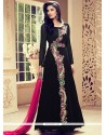 Prodigious Embroidered Work Faux Georgette Black Floor Length Anarkali Suit