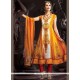 Radiant Net Orange Anarkali Suit
