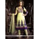 Yellow Net Anarkali Suit