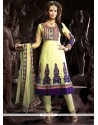 Yellow Net Anarkali Suit