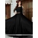Floral Art Silk Black Floor Length Anarkali Suit