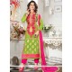 Sensible Lace Work Chanderi Churidar Suit