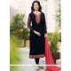 Ayesha Takia Patch Border Work Black Faux Georgette Churidar Designer Suit
