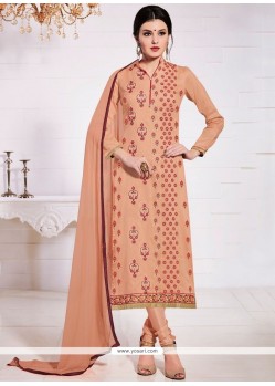 Sophisticated Cotton Resham Work Churidar Suit