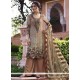 Prominent Brown Faux Crepe Designer Palazzo Suit