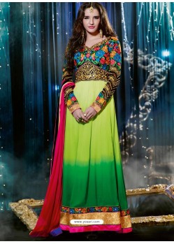 Multicolor Georgette Anarkali Suit