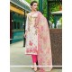 Sunshine Cotton Pink And White Digital Print Work Pant Style Suit