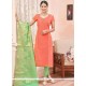 Alluring Chanderi Lace Work Churidar Suit