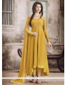 Amazing Yellow Embroidered Work Anarkali Suit