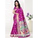 Enthralling Art Silk Hot Pink Designer Traditional Saree