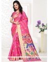 Unique Art Silk Pink Designer Traditional Saree