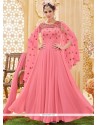 Adorable Rose Pink Floor Length Designer Suit
