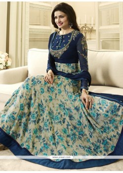 Prachi Desai Navy Blue Georgette Anarkali Salwar Suit