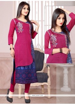 Adorable Embroidered Work Chanderi Party Wear Kurti
