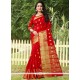 Elegant Red Weaving Work Banarasi Silk Traditional Designer Saree