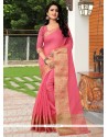 Epitome Banarasi Silk Pink Traditional Designer Saree