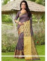 Congenial Grey Weaving Work Banarasi Silk Traditional Saree
