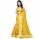 Wonderous Yellow Cotton Silk Designer Traditional Saree