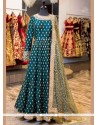 Orphic Banglori Silk Firozi Floor Length Anarkali Suit