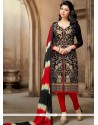 Miraculous Chanderi Embroidered Work Churidar Suit