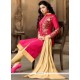 Amazing Hot Pink Embroidered Work Chanderi Churidar Suit