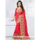 Exotic Red Stone Work Art Silk Designer Traditional Saree