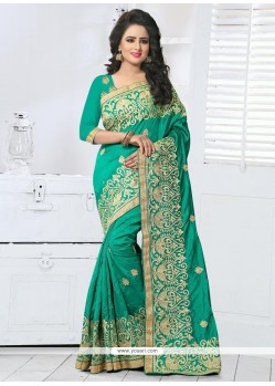 Intrinsic Art Silk Lace Work Designer Traditional Saree