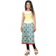 Excellent Print Work Faux Crepe Casual Kurti