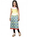 Excellent Print Work Faux Crepe Casual Kurti