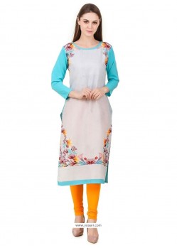 Lovable Print Work Multi Colour Casual Kurti