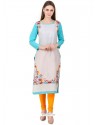 Lovable Print Work Multi Colour Casual Kurti