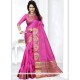 Pristine Art Silk Hot Pink Designer Traditional Saree