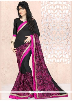 Suave Faux Georgette Black Saree