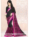 Suave Faux Georgette Black Saree