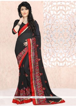 Affectionate Faux Georgette Embroidered Work Classic Designer Saree