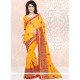 Enchanting Faux Georgette Patch Border Work Designer Saree