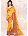 Enchanting Faux Georgette Patch Border Work Designer Saree