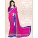 Prepossessing Hot Pink Faux Georgette Classic Designer Saree