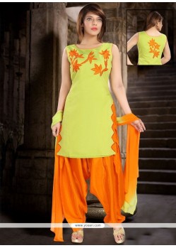 Appealing Orange And Yellow Readymade Suit
