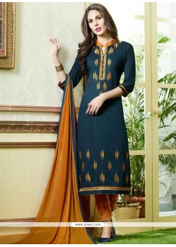 Dashing Cotton Teal Churidar Suit