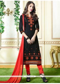 Flattering Embroidered Work Churidar Suit